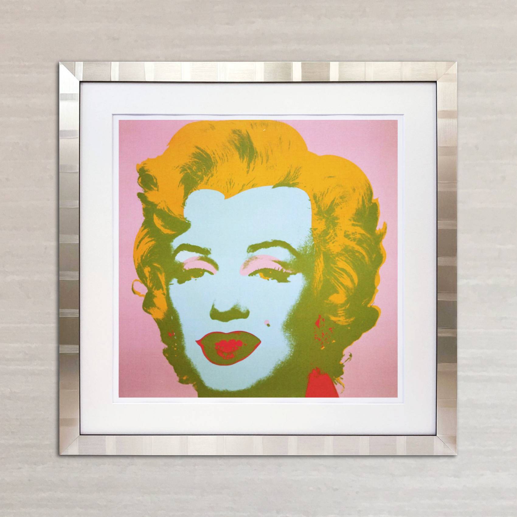 アンディ ウォーホル「マリリン モンロー(ペイルピンク)1967」展示用フック付大型サイズジークレ ポップアート 絵画 Andy Warhol