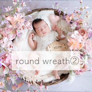 ラウンドリース②coral ribbonニューボーンフォトレンタルset