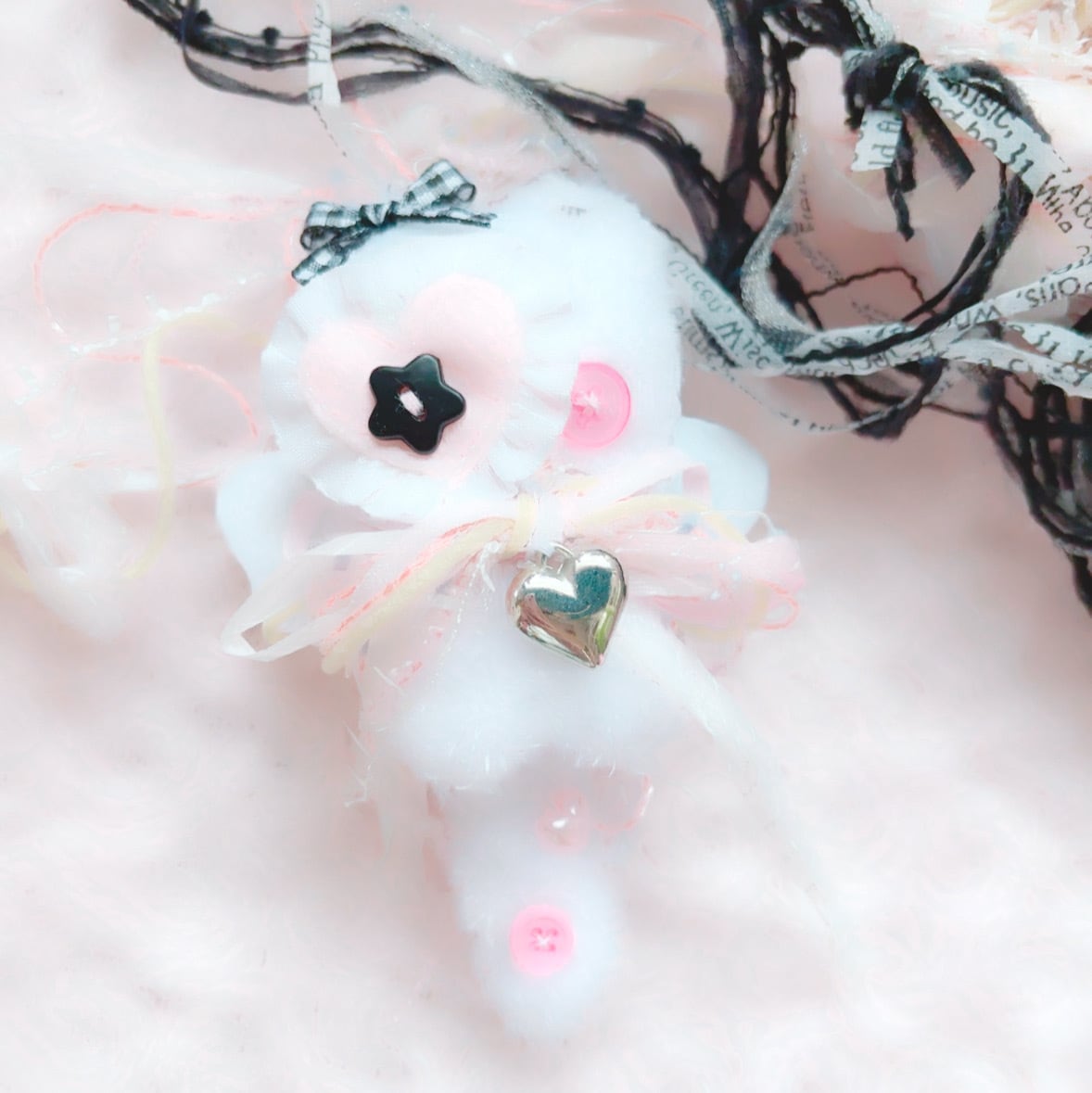ハンドメイド ぬいぐるみ パンク 猫 キーホルダー サブカル 地雷