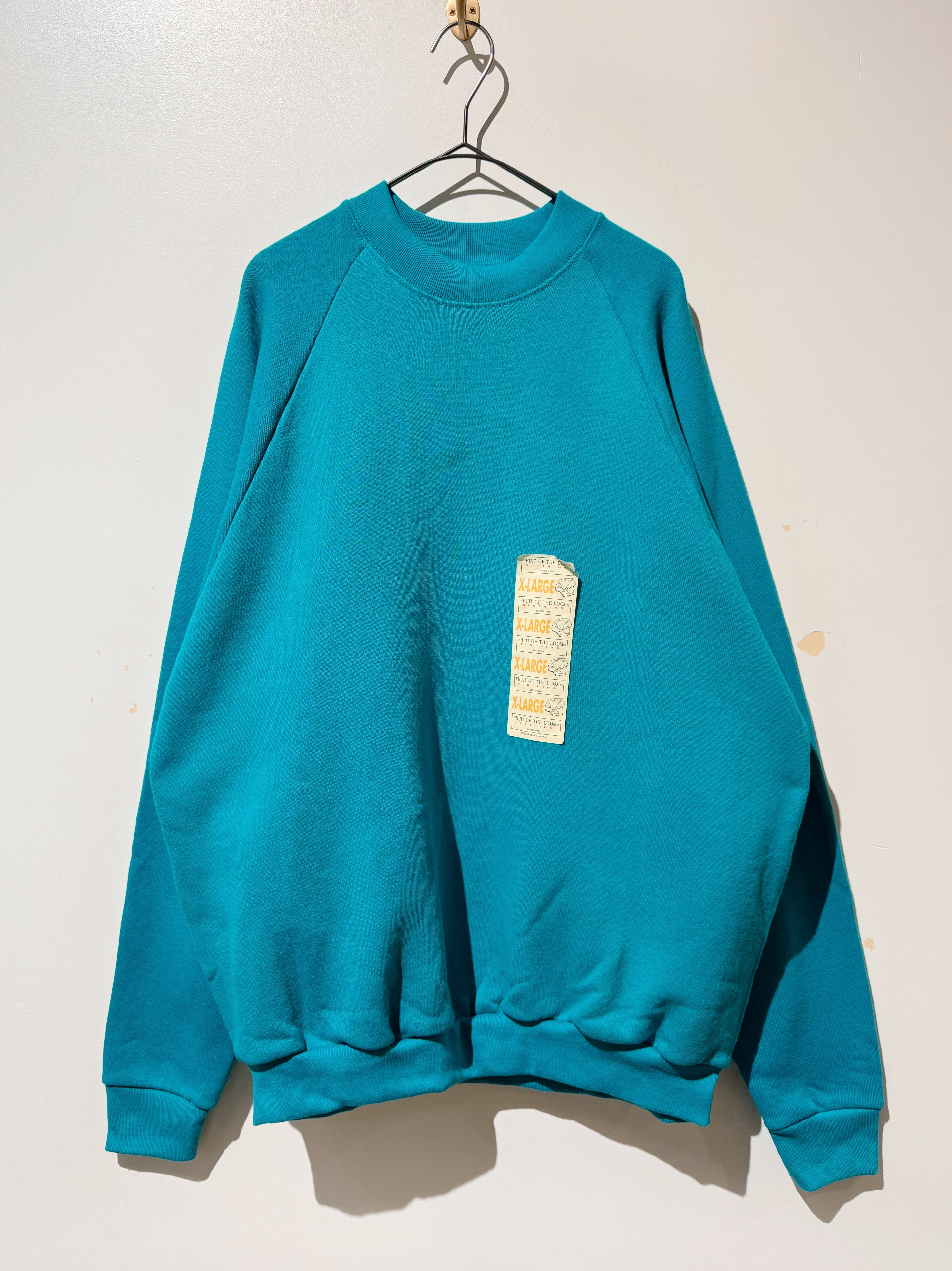 (CS1695)90’s FRUIT OF THE LOOM sweat made in USA (emerald green)