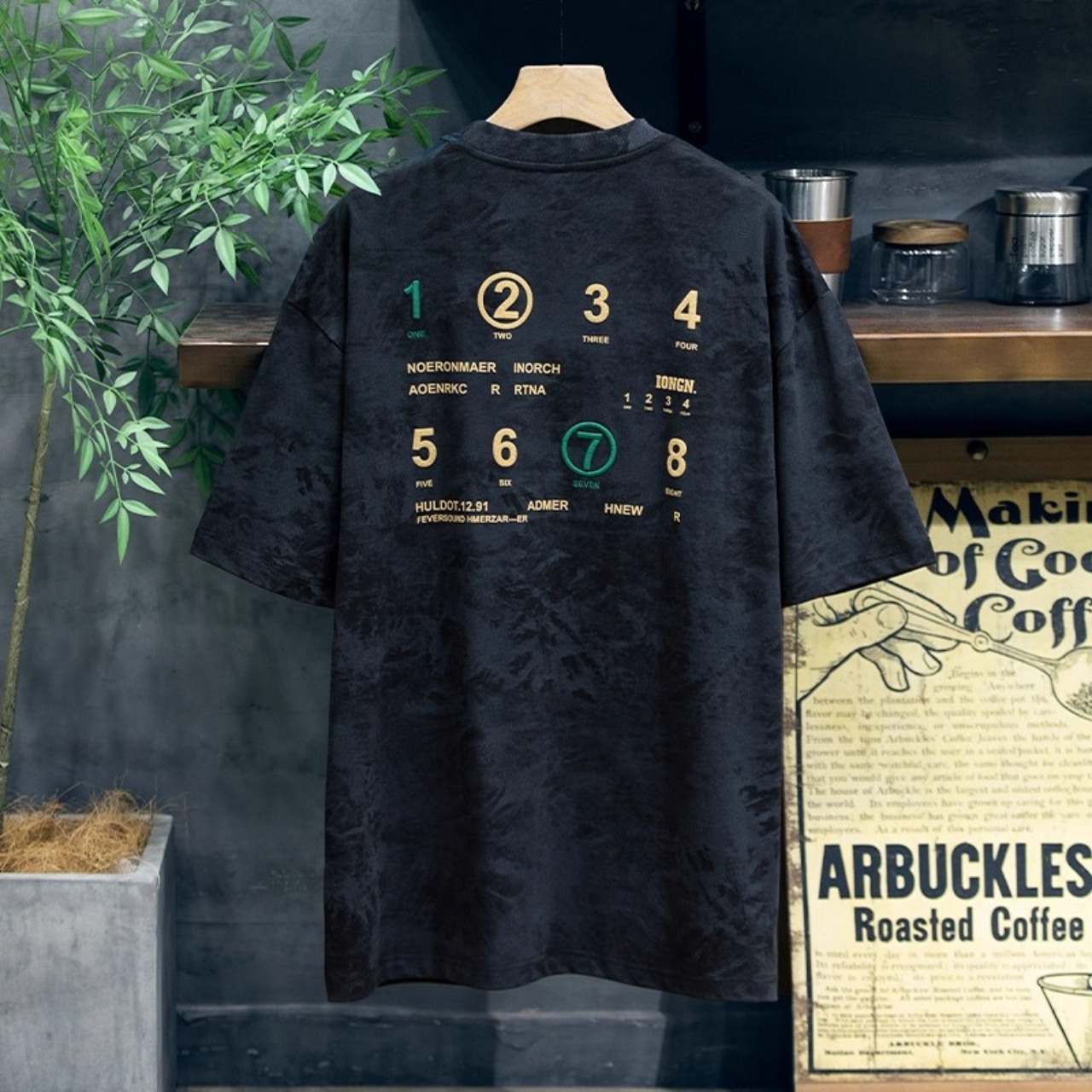 Number graphic back print tee 0966 - 14