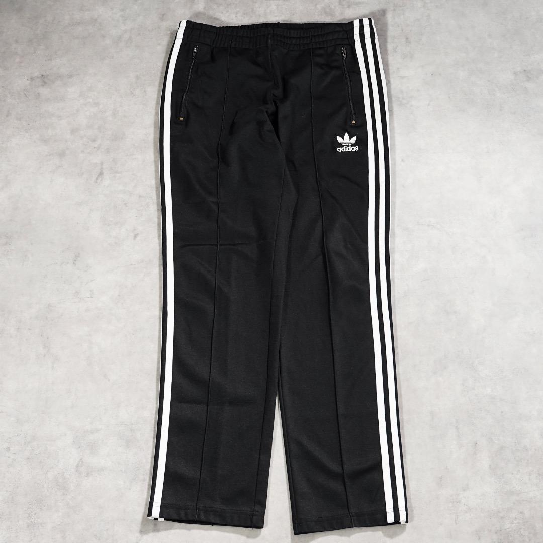 adidas アディダス トラックパンツ 古着 刺繍 L 黒 白 19867