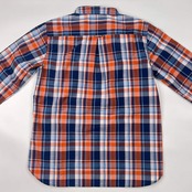 AIGLE エーグル チェック 長袖シャツ M/オレンジ×ブルー レディース