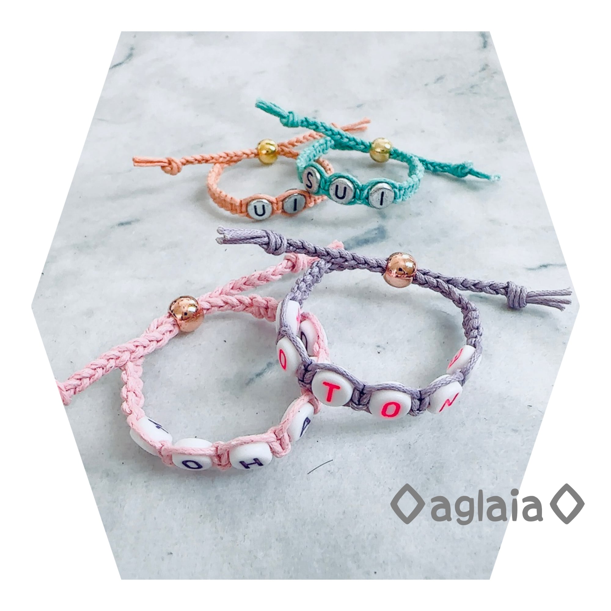 新生児用☆ベビーミサンガ 双子ちゃん用2本セット | aglaiahandmade