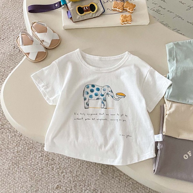 【BABY】アニマルイラストプリント半袖Tシャツ - 20