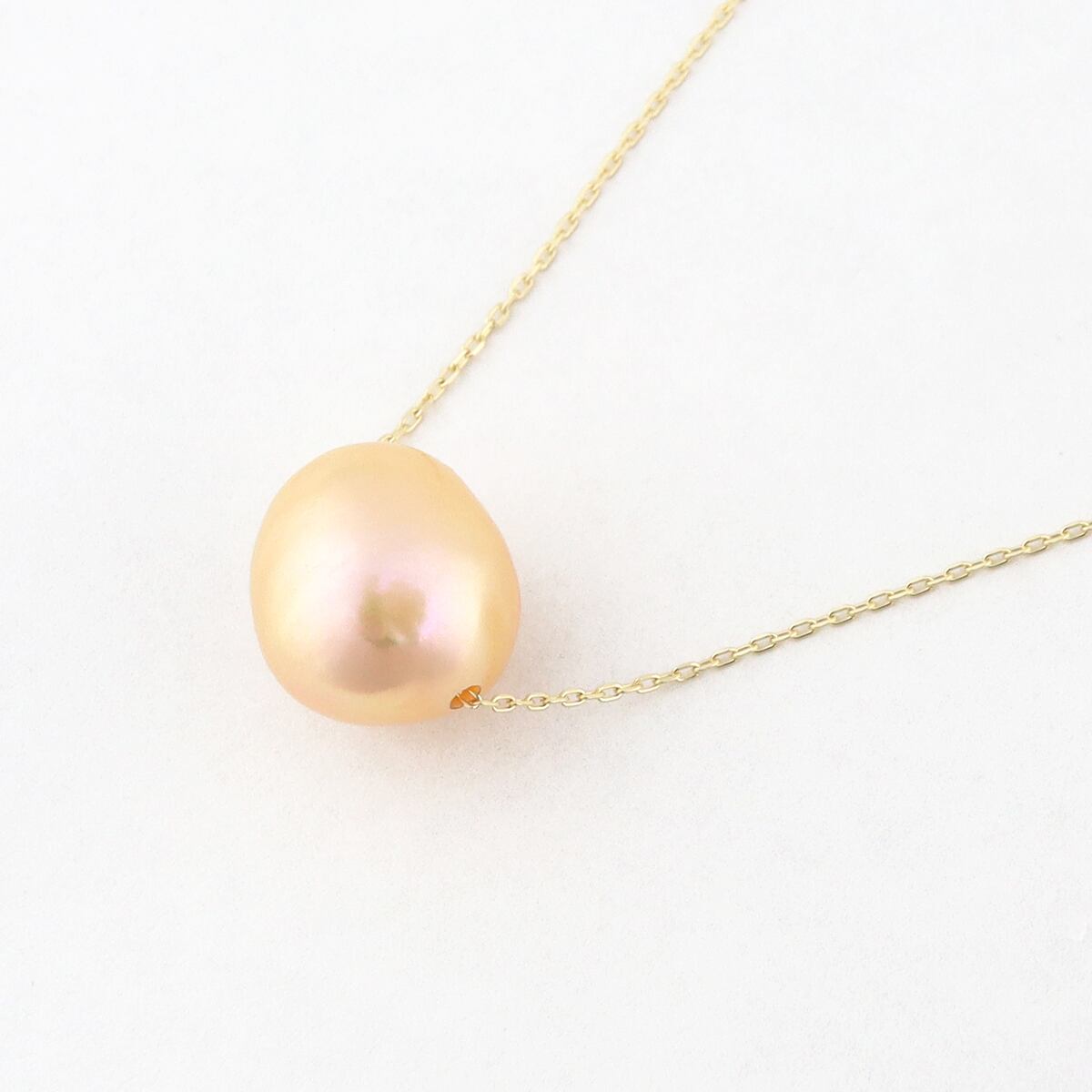 Natural color pearl necklace 〈apricot〉 | anapnoe