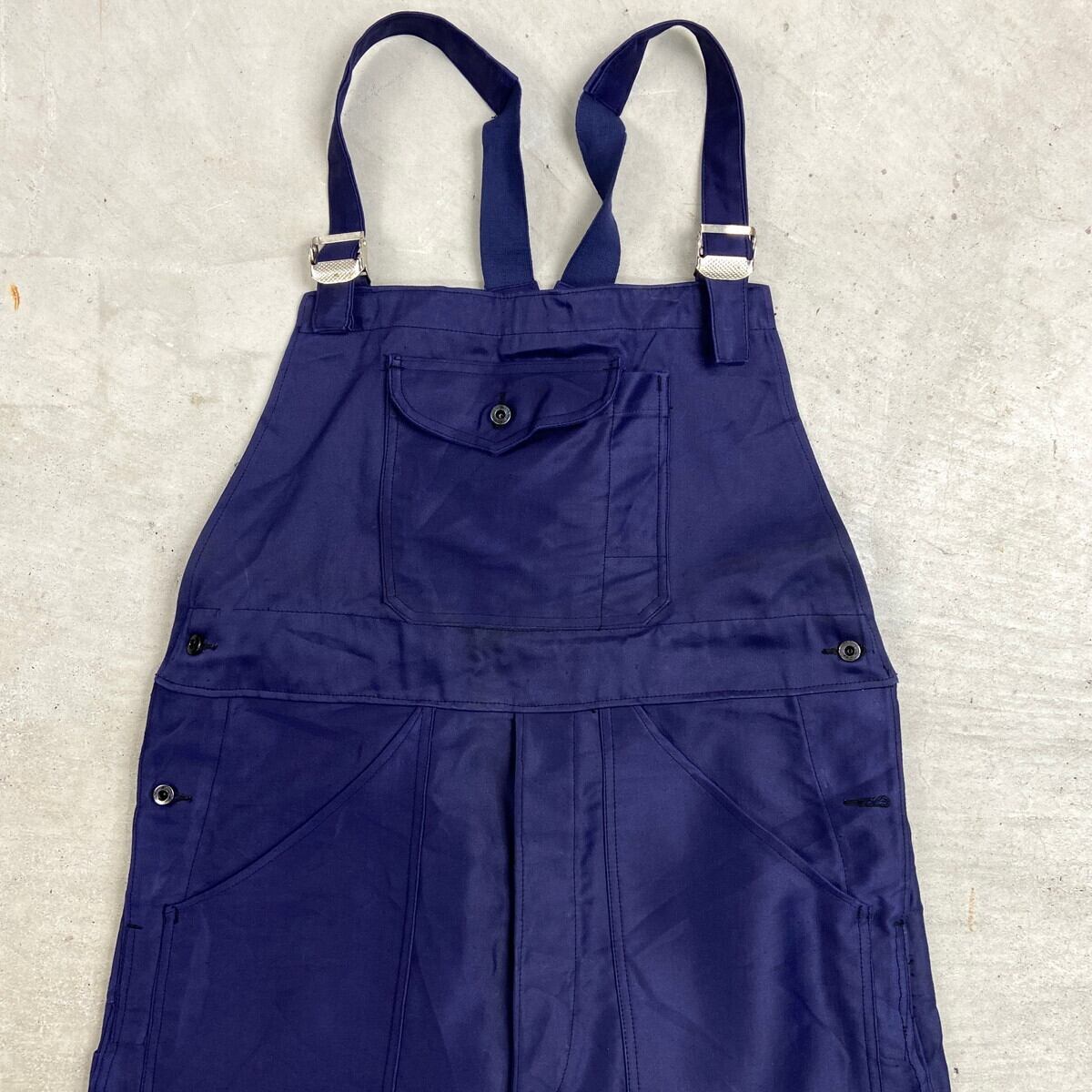 40年代 La Fourmi 黒ラッカードーナツボタン ブルーモールスキン