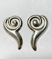 Vintage 925 Silver Modernist Pirced Earrings Made In Mexico