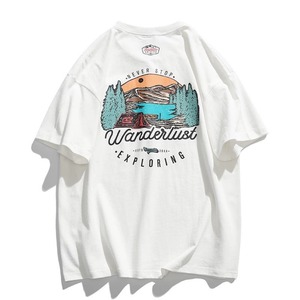 Wonderlust back print graphic crew neck tee 2colors 00169