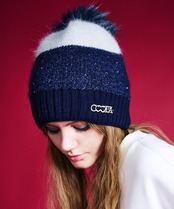 スイッチングポンポンニットビーニー (NAVY)　CQ-47534
