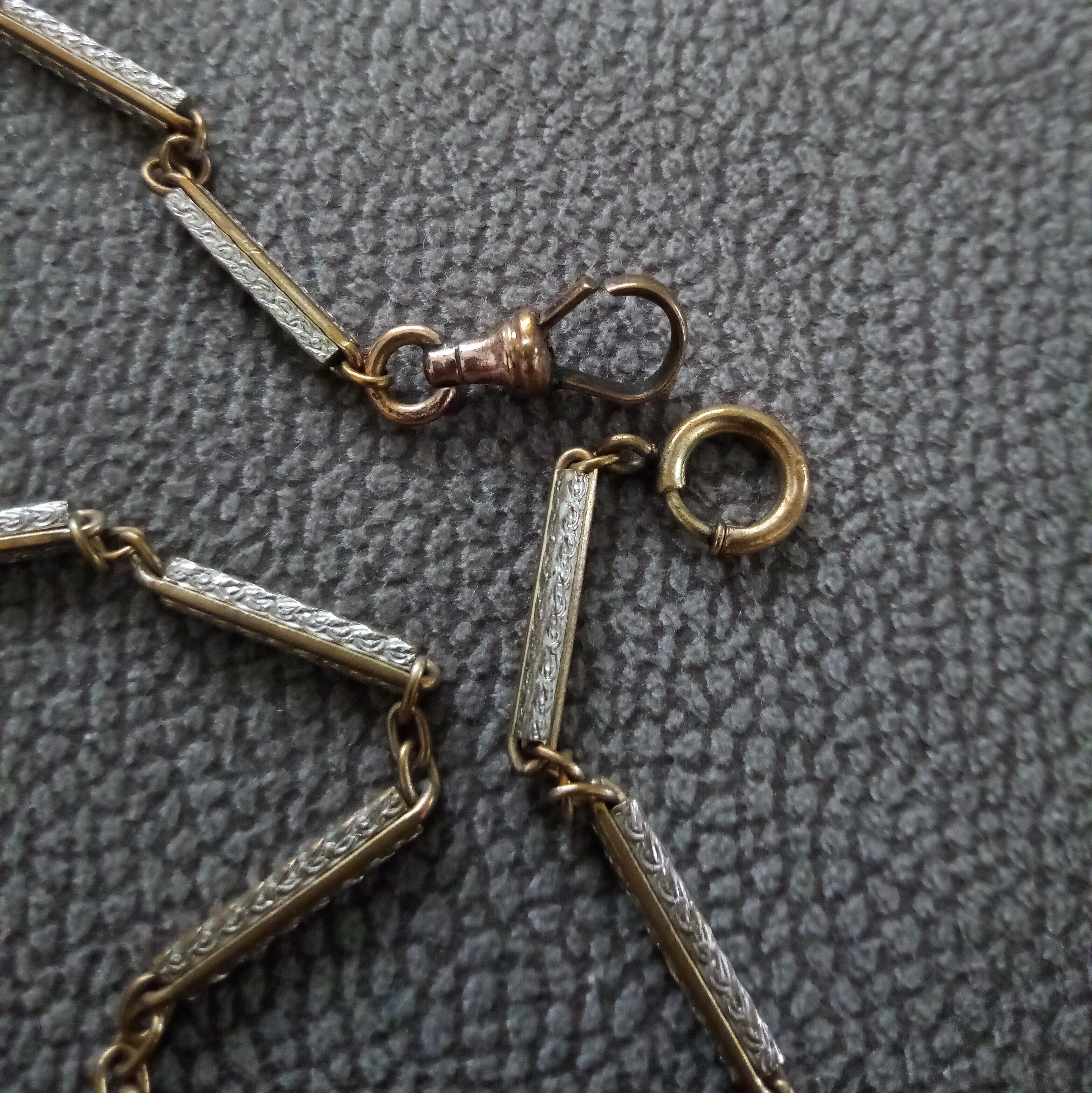 Antique Edwardian Pocket Watch Chain (5) antico