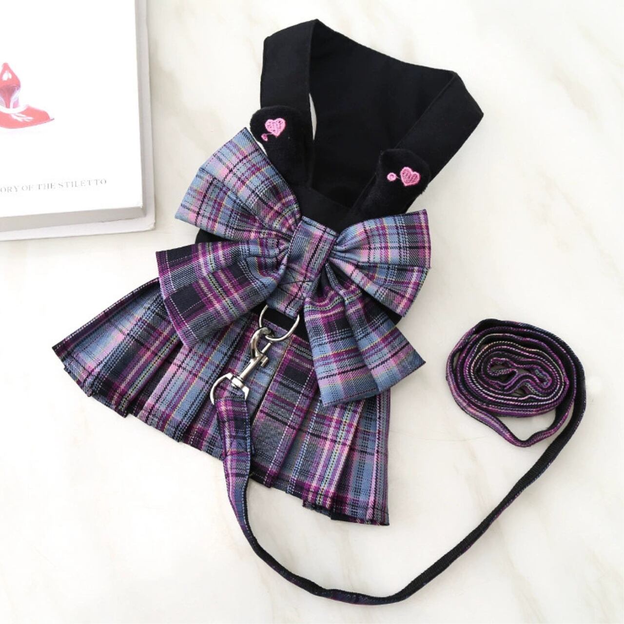 ハーネス一体型チェックスカート ♡0040