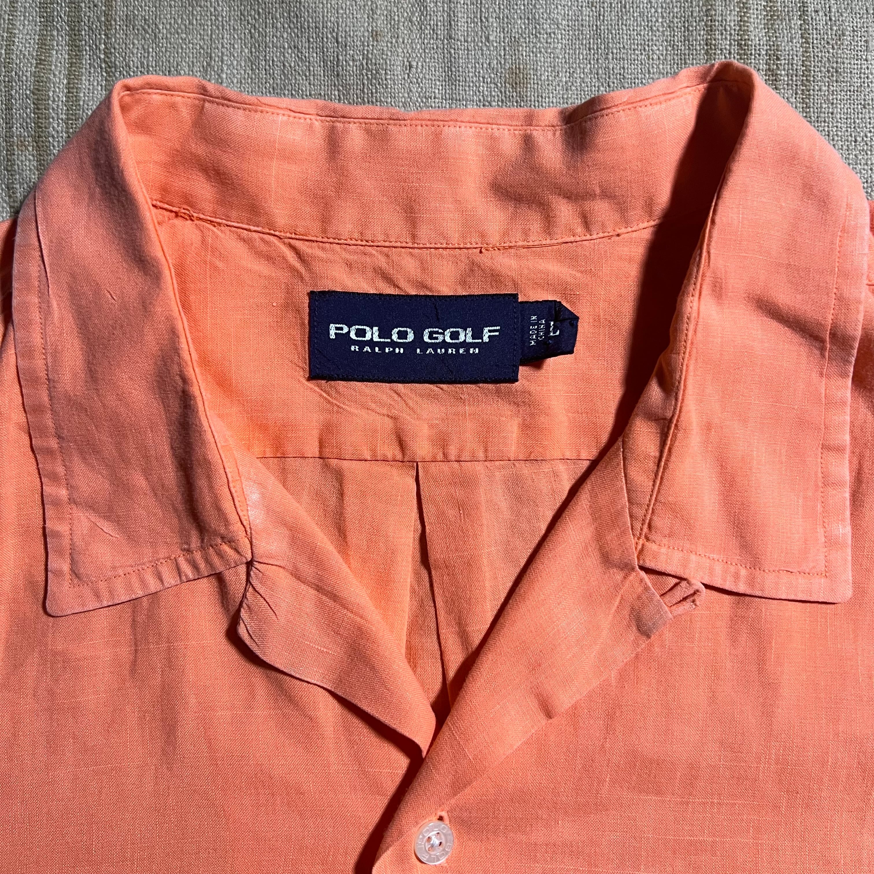 00s｜POLO GOLF RALPH LAUREN｜オープンカラーシャツ｜リネンコットン
