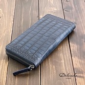 アリゲーター × ルガトショルダー 長財布 ワニ革 ダークナイト