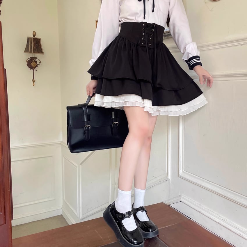 バックリボンレースアップスカート ・67226 | sucrier ( シュクリエ