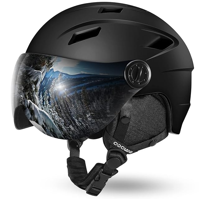 Odoland スキーヘルメットセット ゴーグル付き スノーボードヘルメット