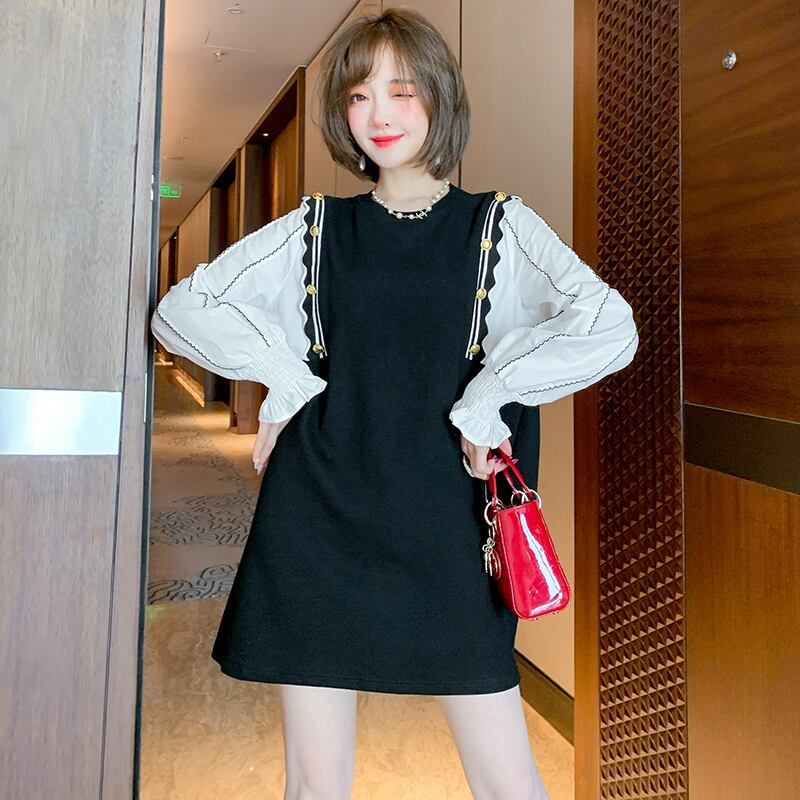 スタイルカラーレースルーズドレス ウィンター 冬物 ステッチ MIUCO92449674721