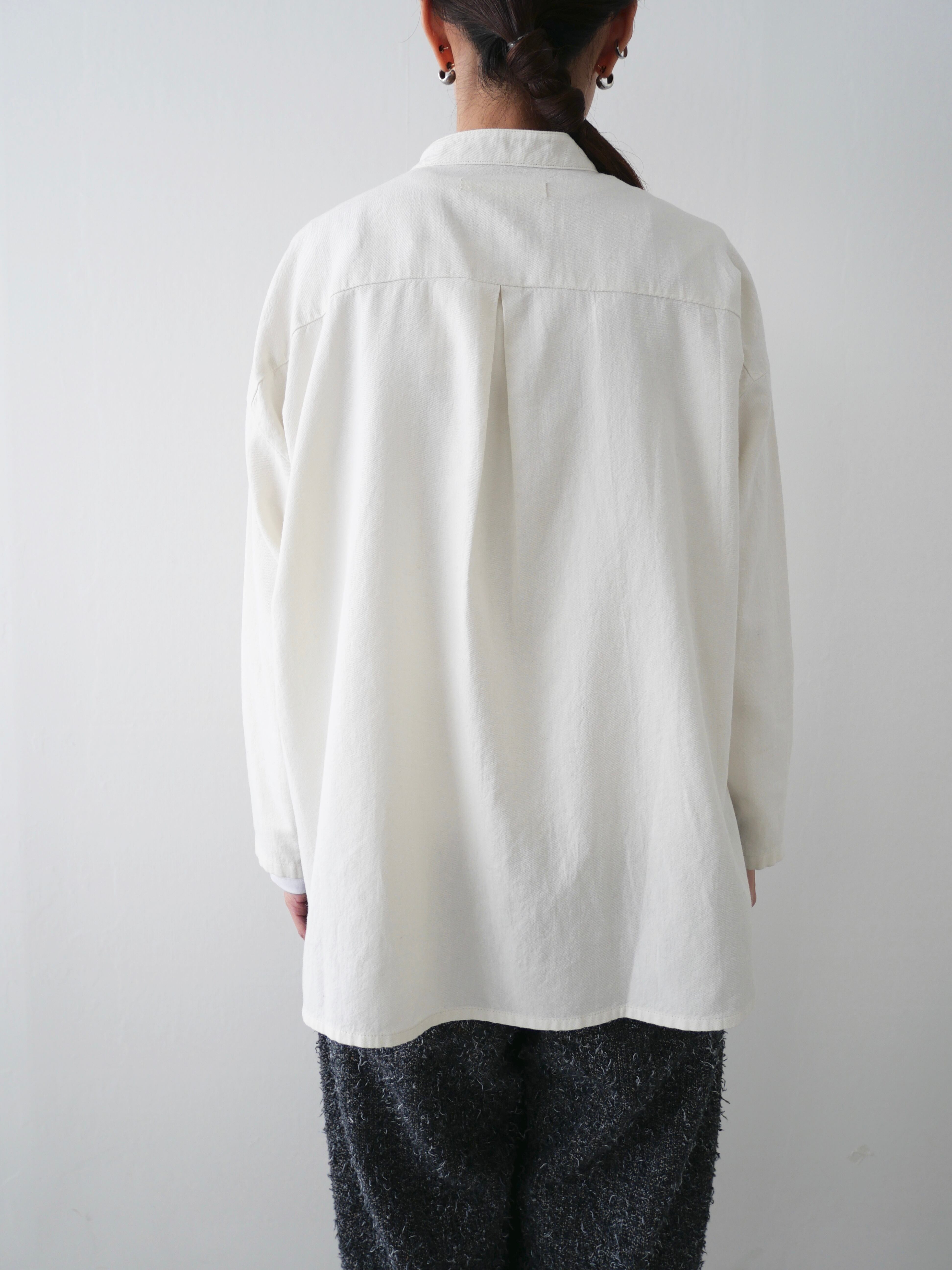 evam eva / cotton wool band collar shirt | t a - n a