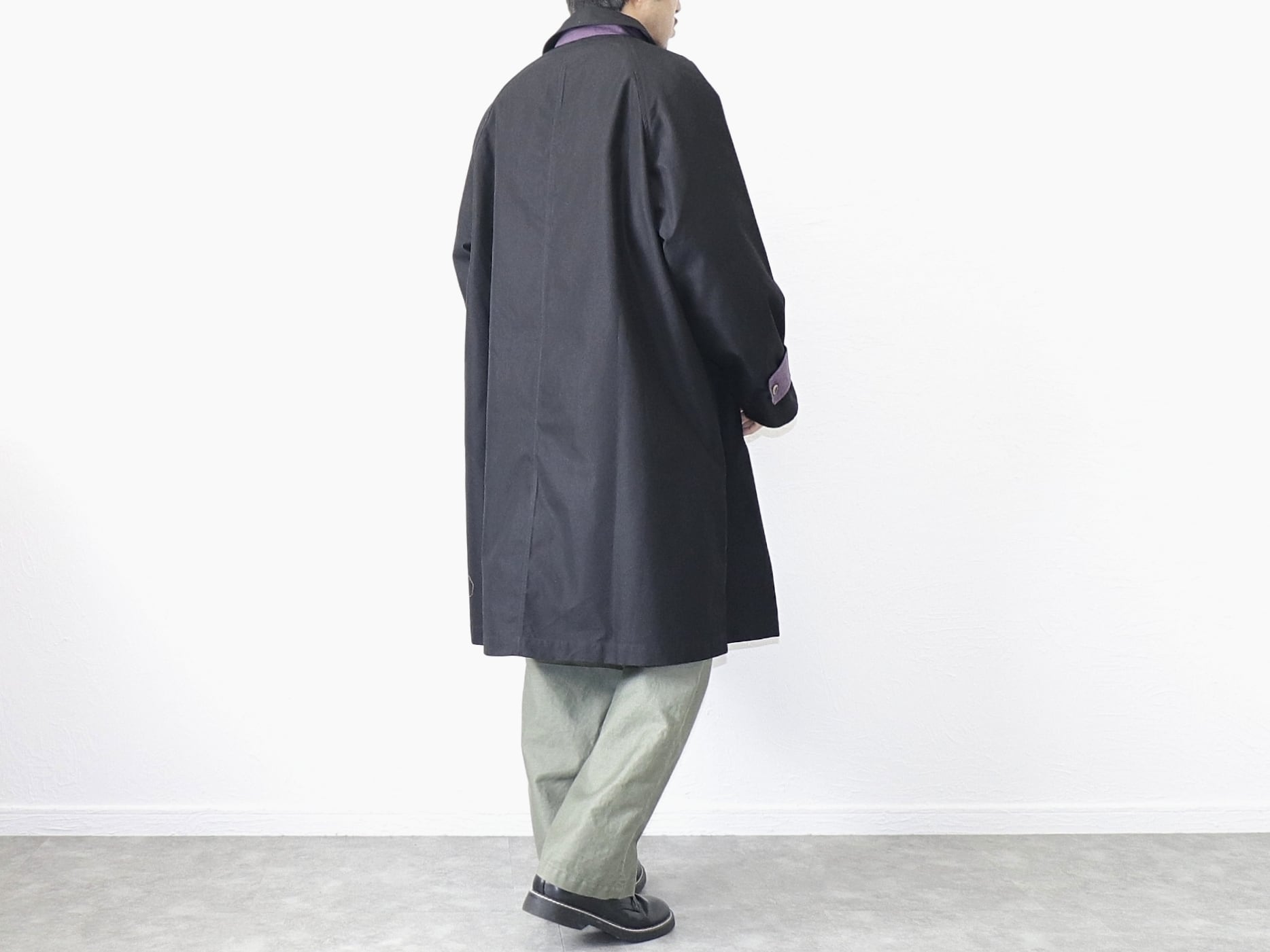 KELEN / BAL COLLAR COAT“GRAVES 2TONE” - BLACK ケレン / バルカラー