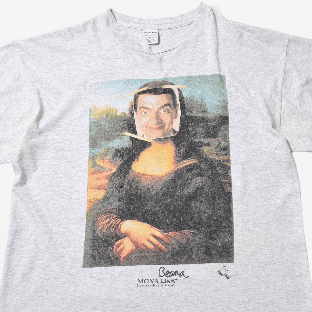 Special 90s Mr. Bean（ミスター・ビーン） Mona Lisa パロディ プリントTシャツ USAボディ