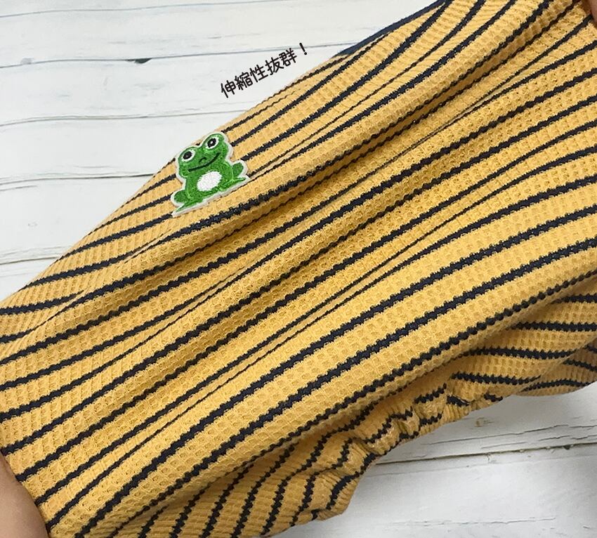 frog patch striped all in one S ~ XL 2color / 犬服 ボーダー オールイン  夏 袖なし 可愛い 犬の服 ドッグウェア 韓国 ペット ワンコ服 小型犬 中型犬 猫 ロンパース ストレッチ素材 tsu47