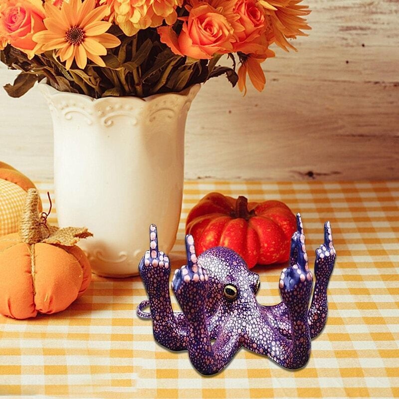 怒っているタコのユニークオブジェ 置物 | Russel 海外インテリア