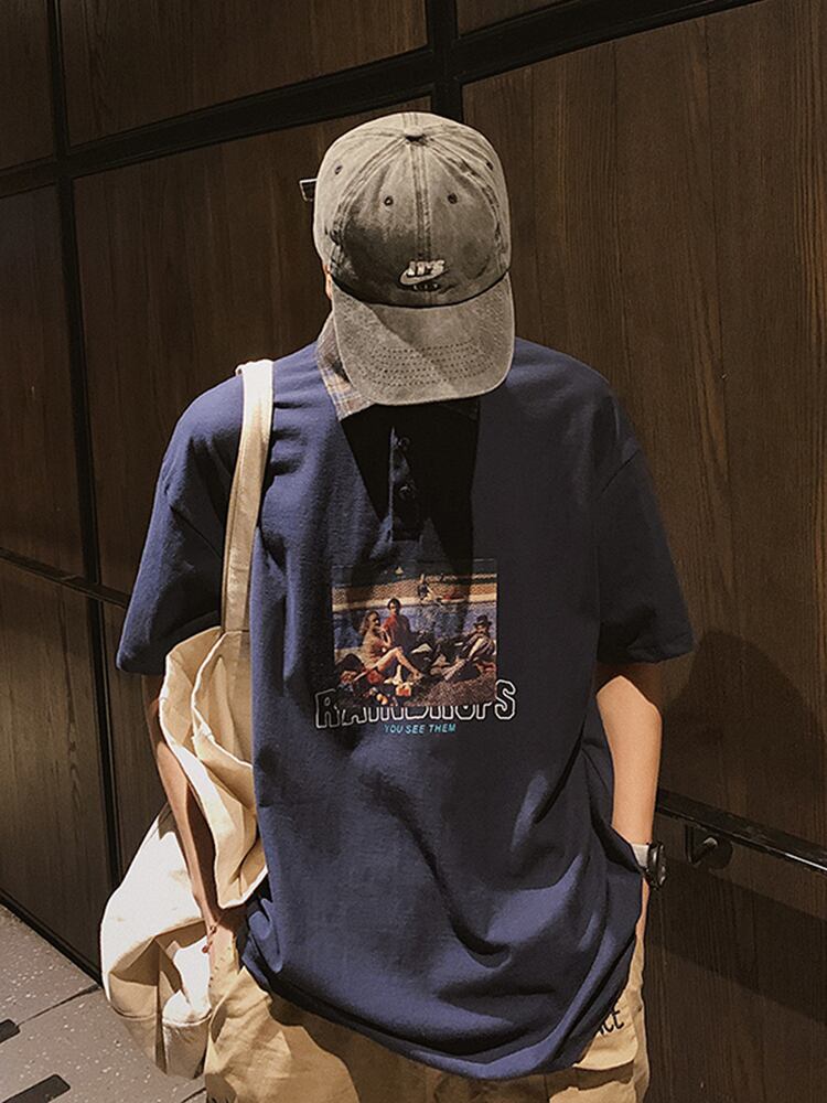 全2色 Tシャツ カットソー プリント カジュアル シンプル
