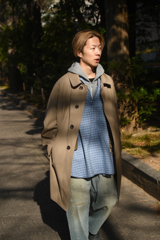 INDIVIDUALIZED SHIRTS / Ex Cotton Casemere pullover shirt (Blue graph check)
