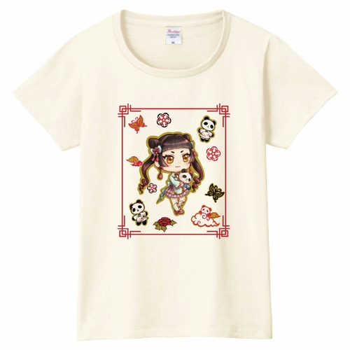 華ロリちゃんレディースTシャツ(アイボリー)