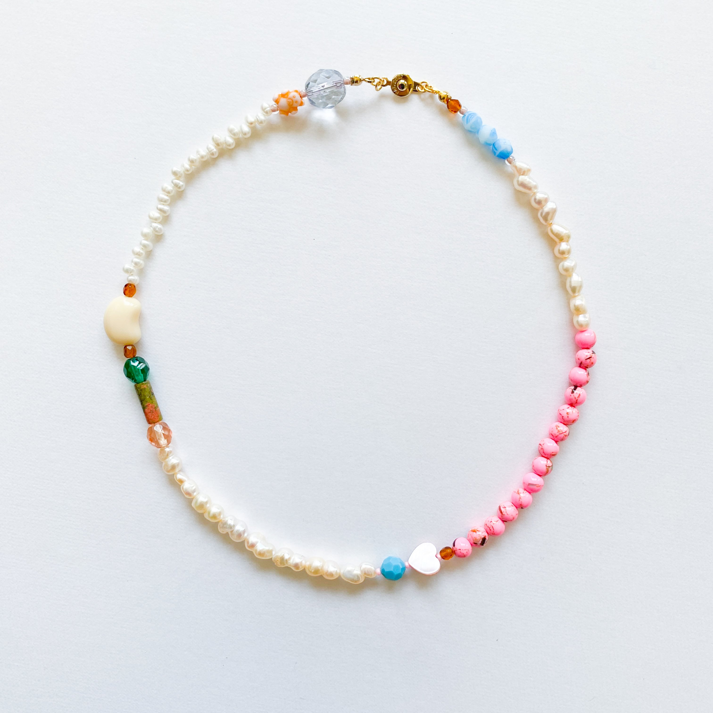 淡水パールとビーズのネックレス