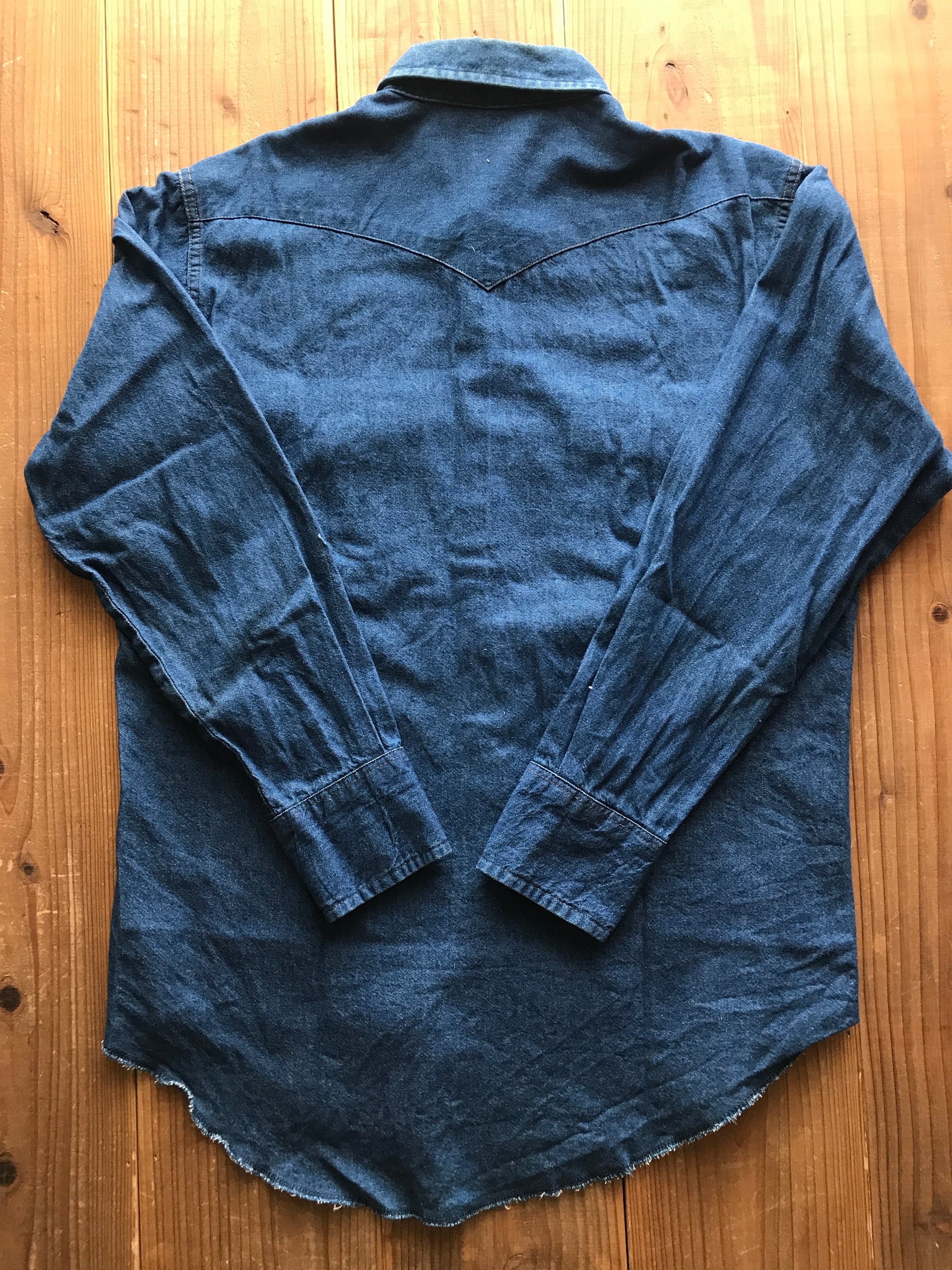 Wrangler 701 27MW デニムウエスタンシャツ(16 1/2 × 34)　濃紺