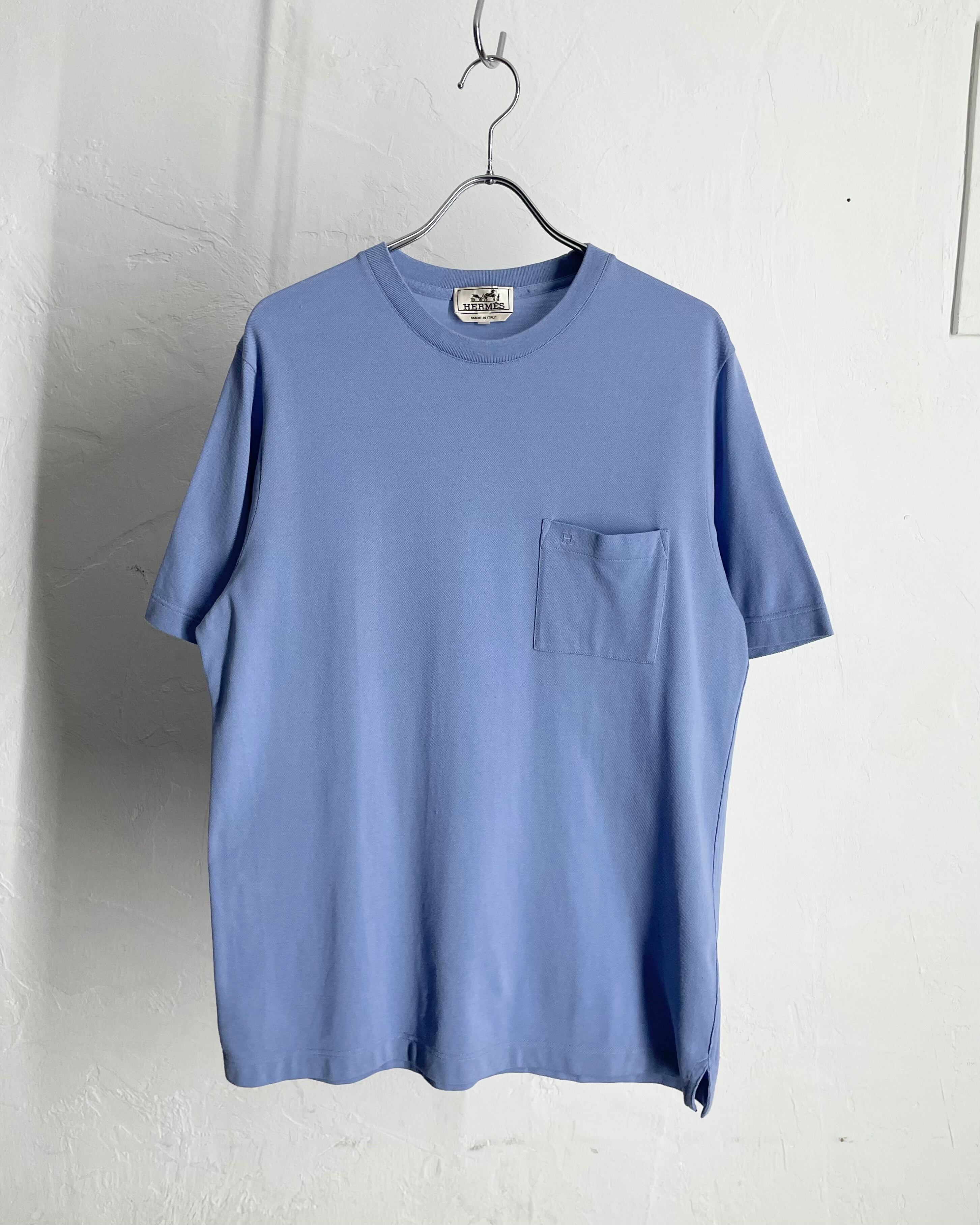 HERMES Cotton Pique Plane Pocket Tee ITALY製