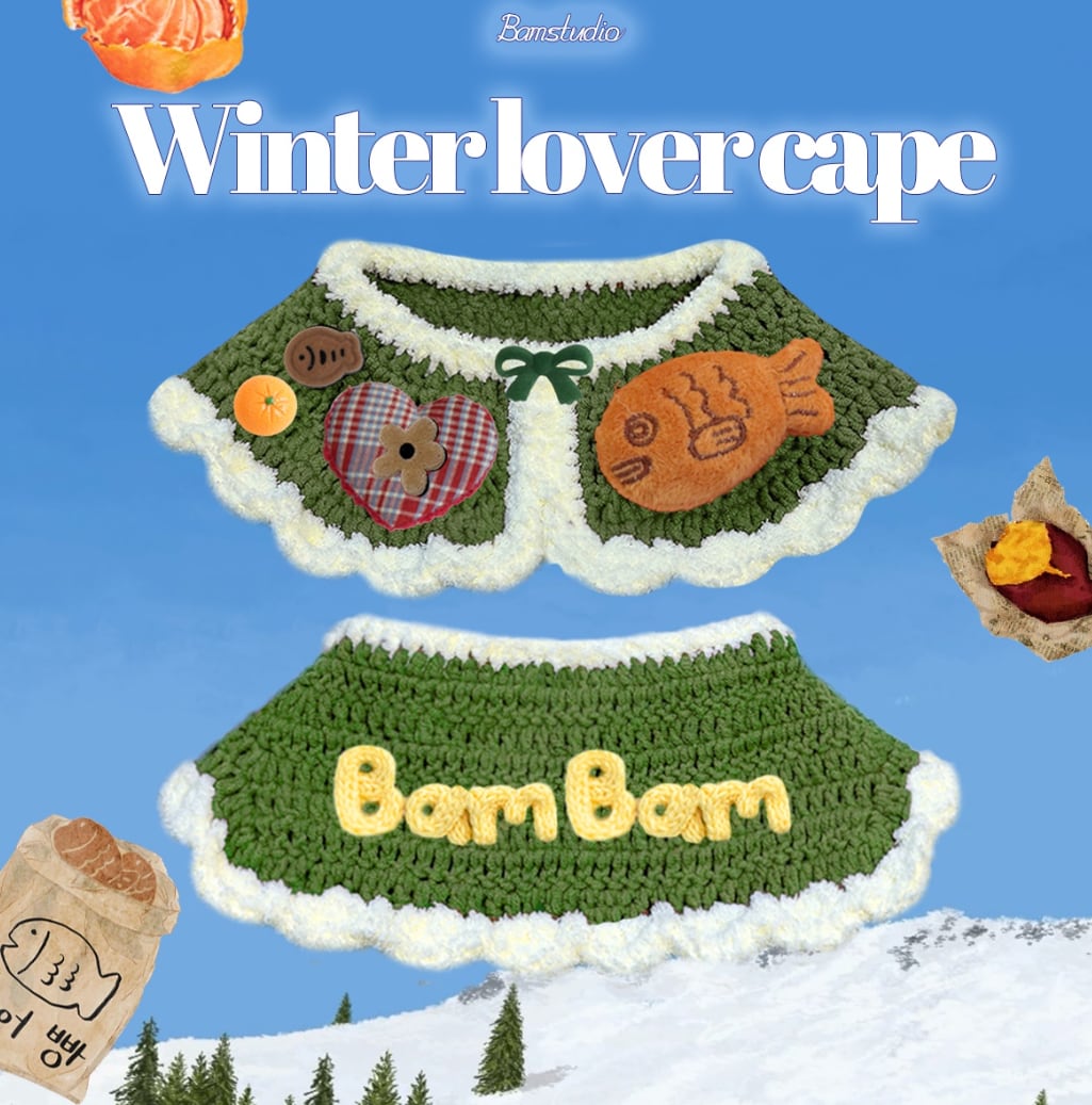 予約【Bam’studio】Winter Lover Cape (Khaki)