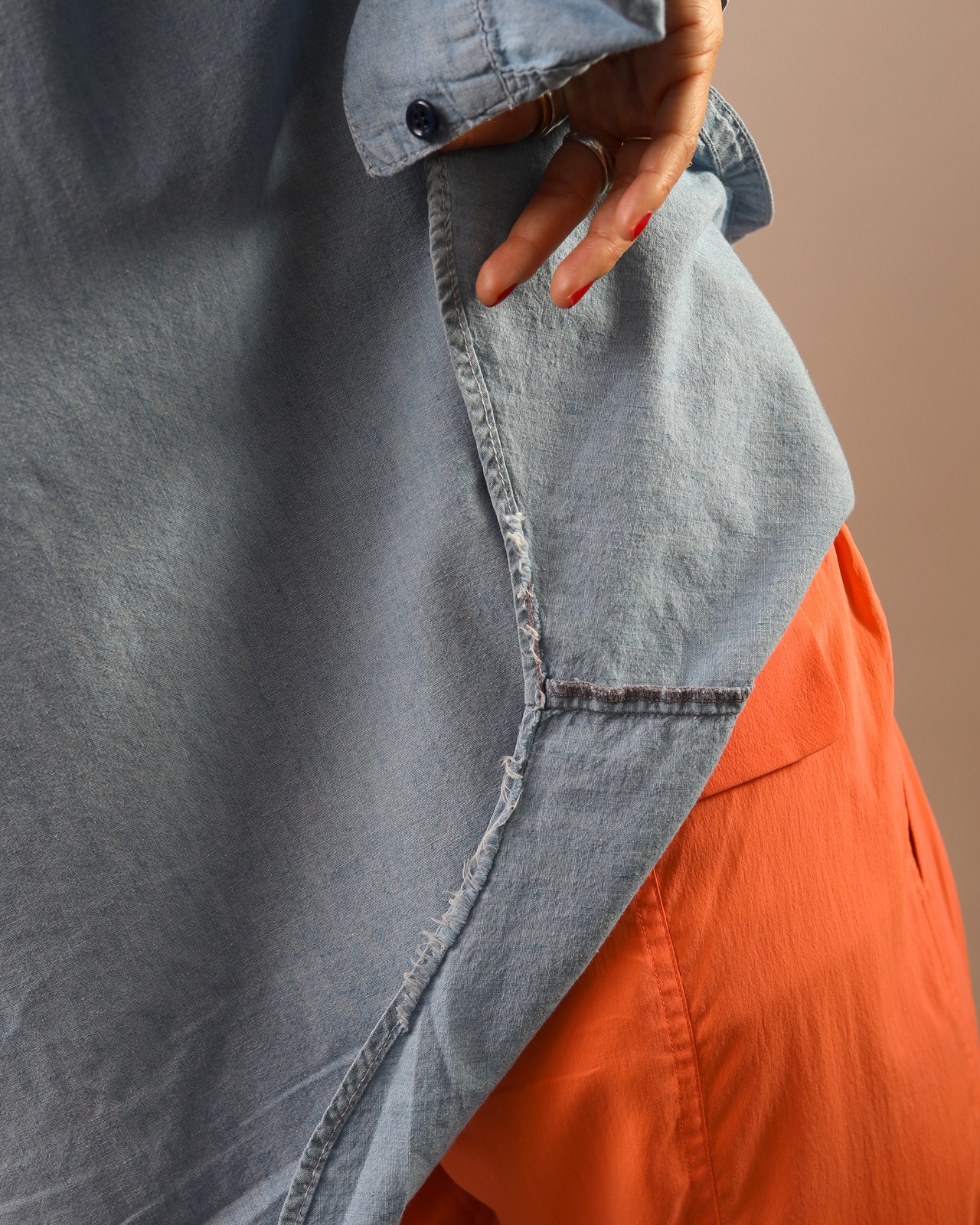 1970-80's C.R.Anthony Co. BUCKHIDE / Hand Embroidery Shirt