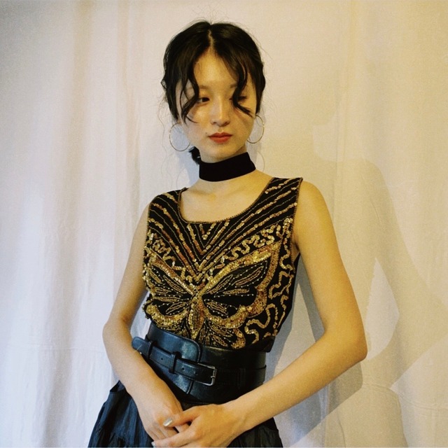 oriental spangle tank top