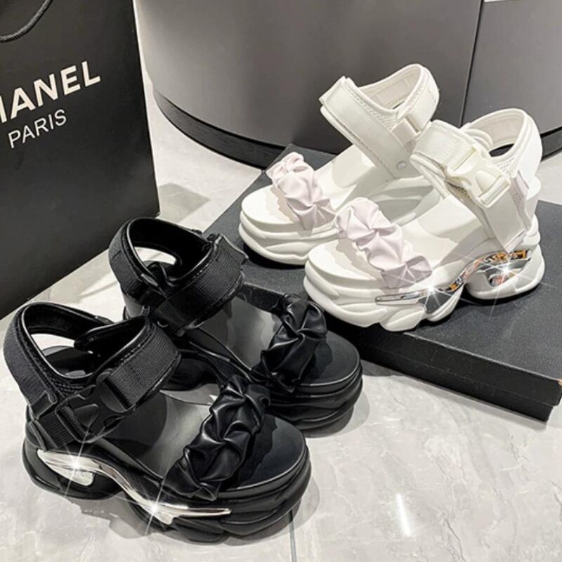 CHANEL サンダル プラットフォームストラップ　スポサン