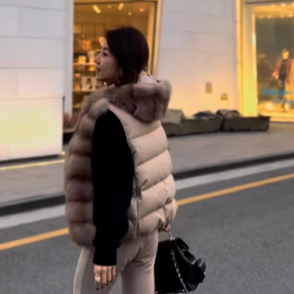 フェイクミンクドッキングベスト