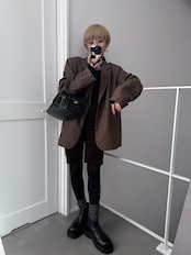 mixツイルオーバーハンサムJK/ブラウン