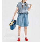 ネイビー×ホワイトボーダー セーラーカラープルオーバー i0335