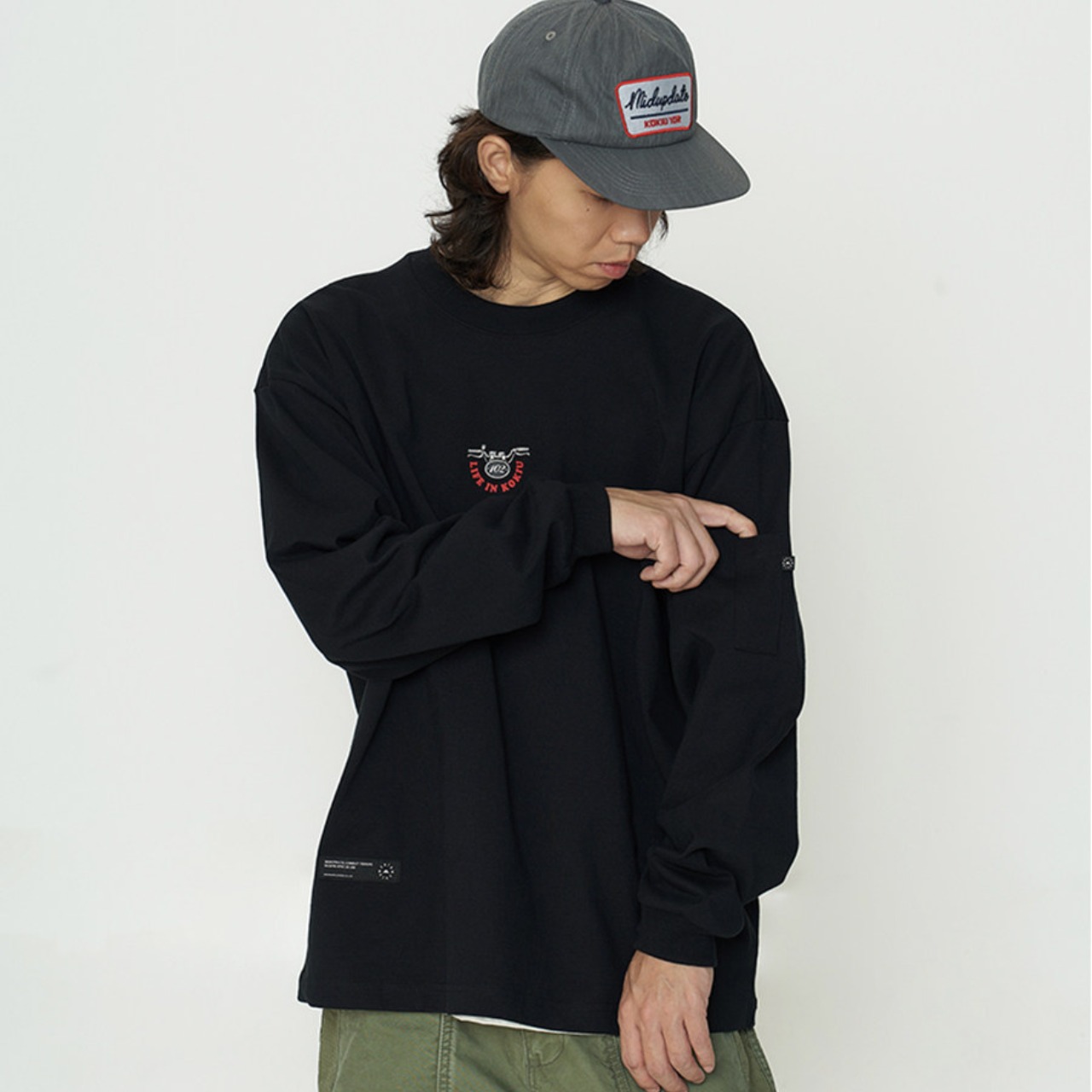 "LIFE IN KOKYU" バックロゴ・ヘビープリントスウェット A2056 - 11