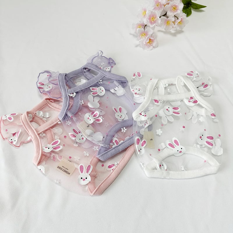 【SALE】 bunny bunny cropped top S ~ 2XL 2color /  犬の服 犬服 新作 夏 ショート丈 クロップドトップス 小型犬 中型犬 ペット洋服 ドッグウェア おぱんつカット top147