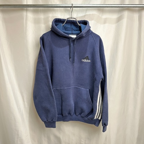 90s USA adidas　スリーストライプ　プルオーバー　フーディー　パーカー　M