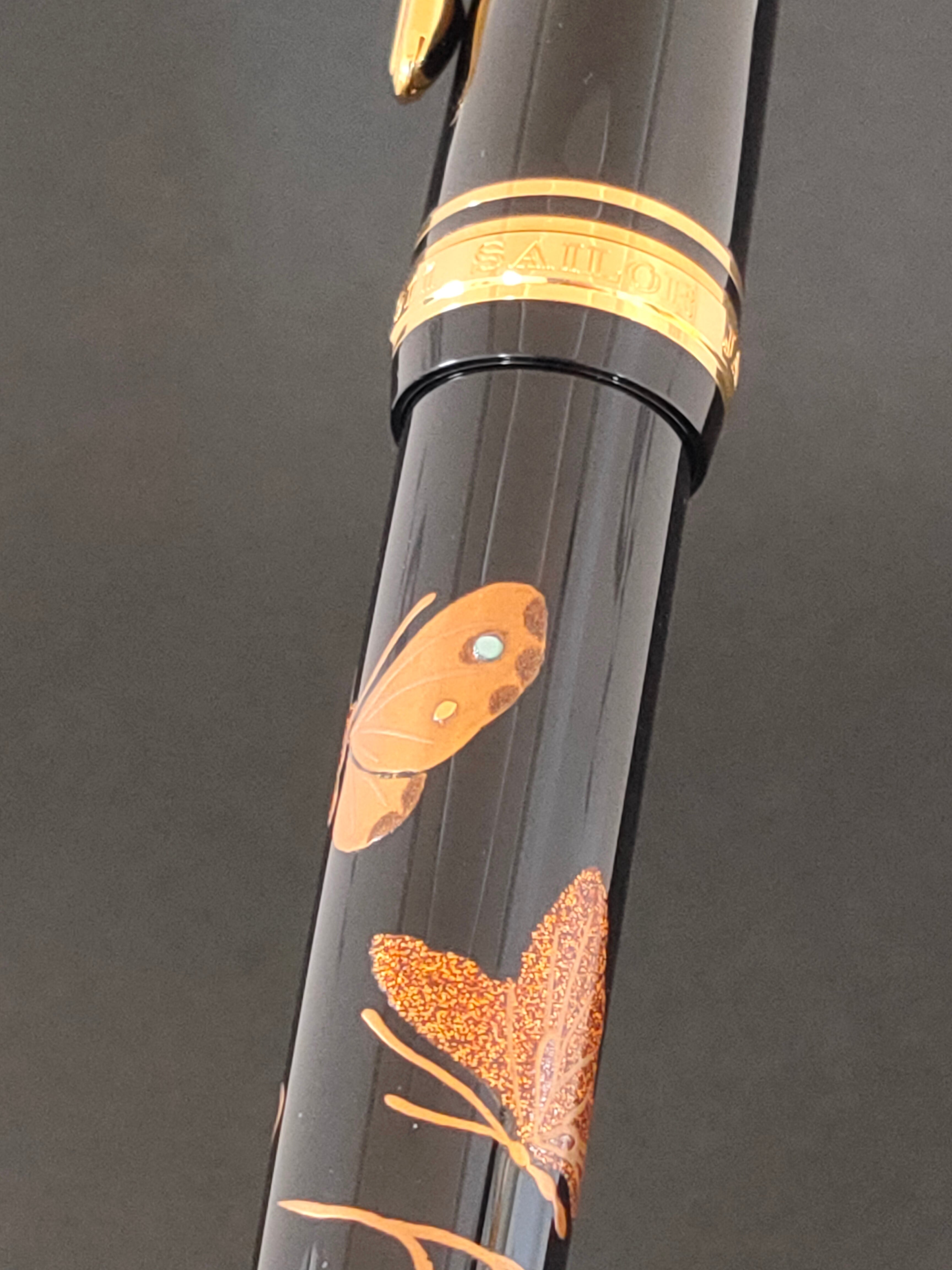 PILOT・Sailor万年筆 15本セット セーラー万年筆 プロフィット蒔絵 蝶 SAILOR （中字） 21K 02315