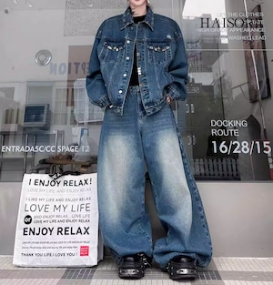 ウォッシュド・ルーズデニム・セットアップ