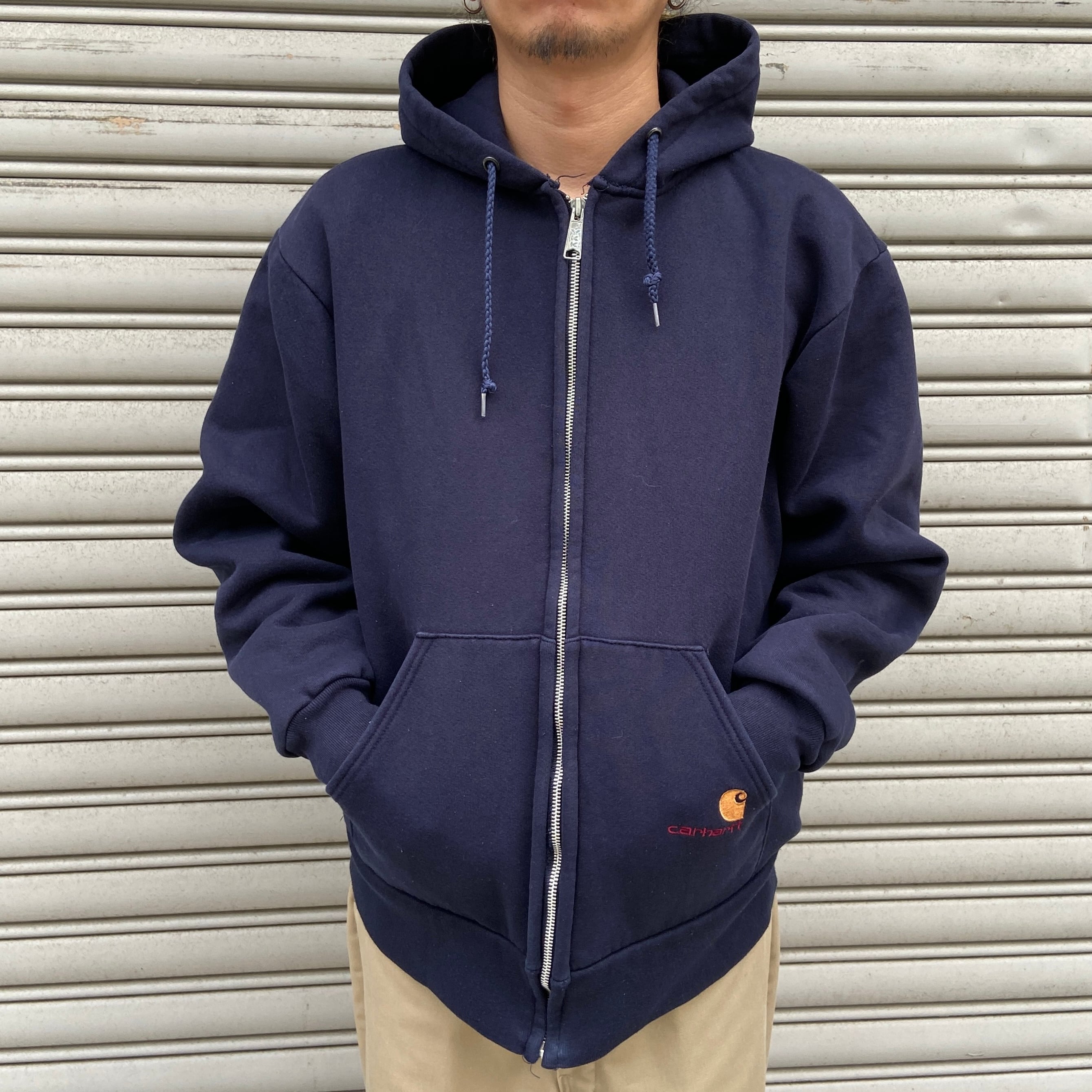 Carhartt ジップパーカー 2XL ネイビー　裏サーマル 中古・古着通販】CarHartt (カーハート) 裏サーマルジップパーカー
