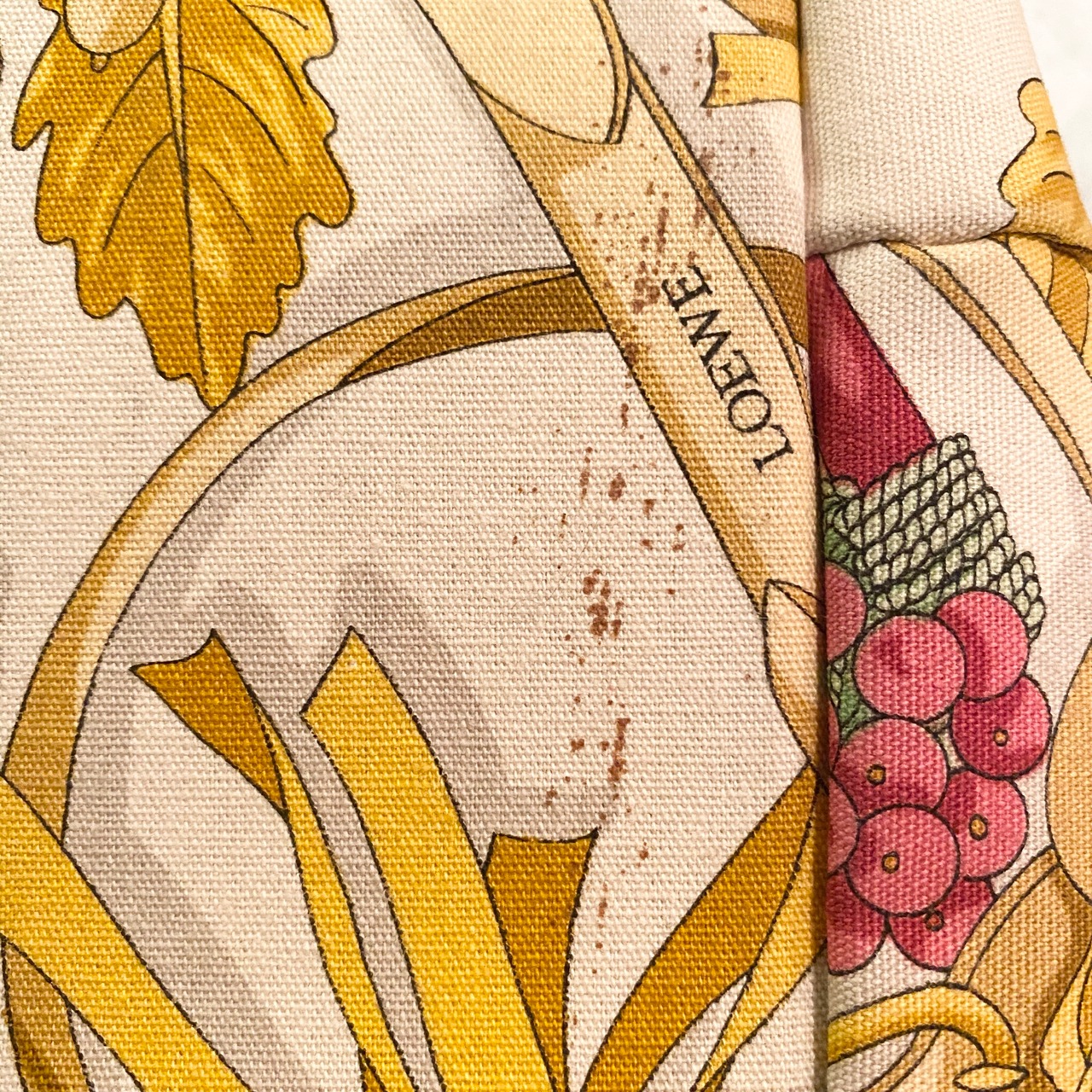vintage LOEWE cube form scarf pattern canvas bag | NOIR ONLINE