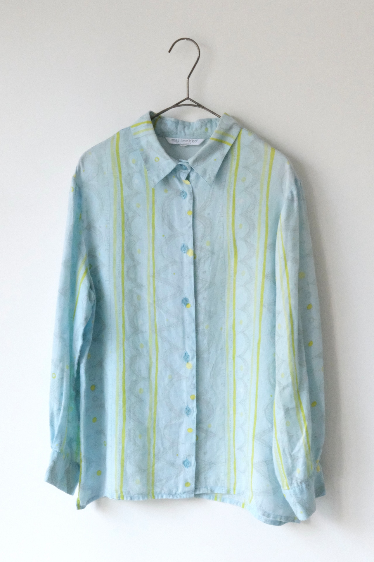 Marimekko "Prenikka" twinkle blue linen shirt