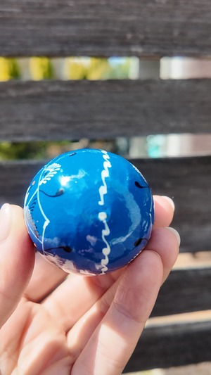 装飾用木製プィサンカ（イースターエッグ）with stand　コロミヤモデル