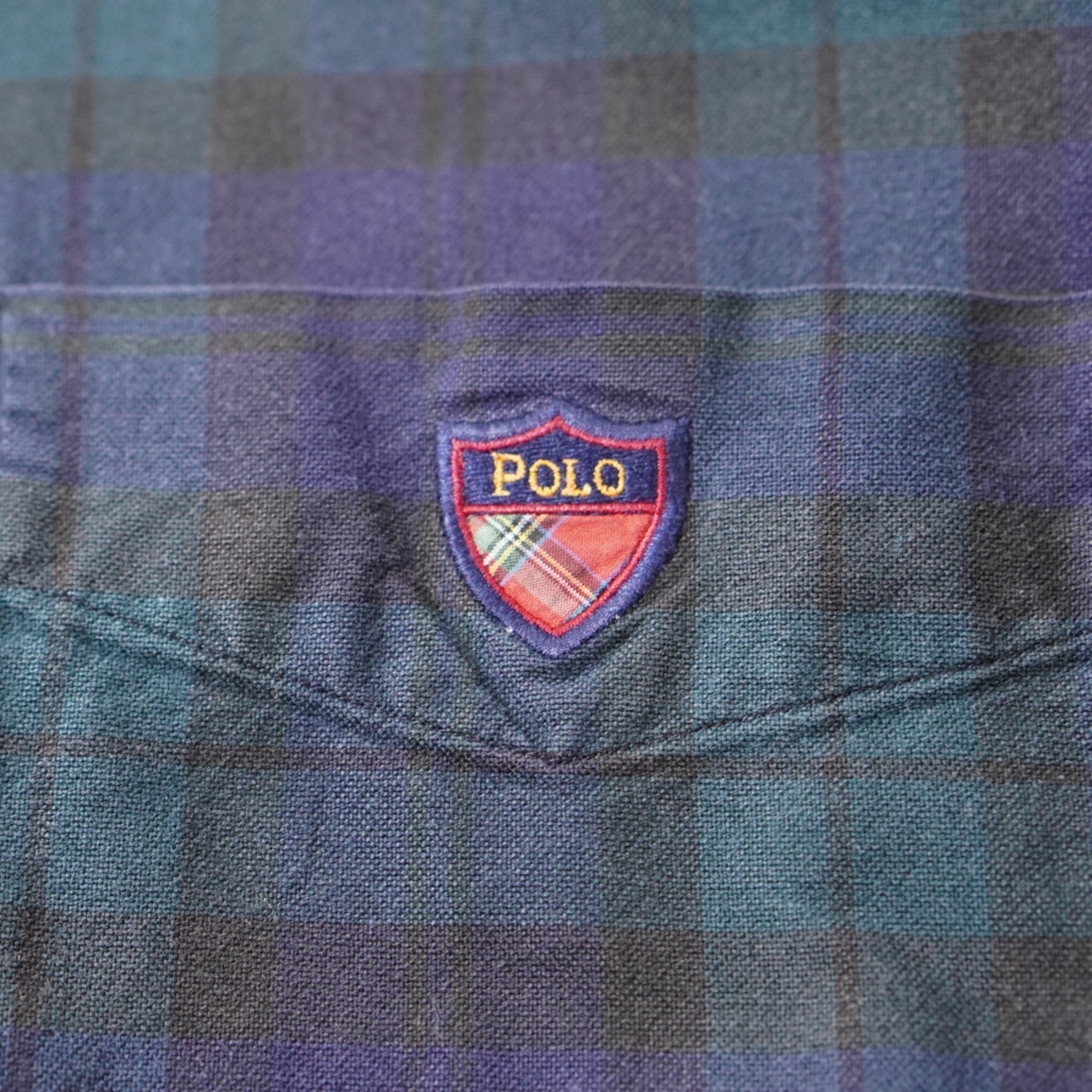 90s Ralph Lauren black watch "The Big Shirt" [XL] 古着 - 5