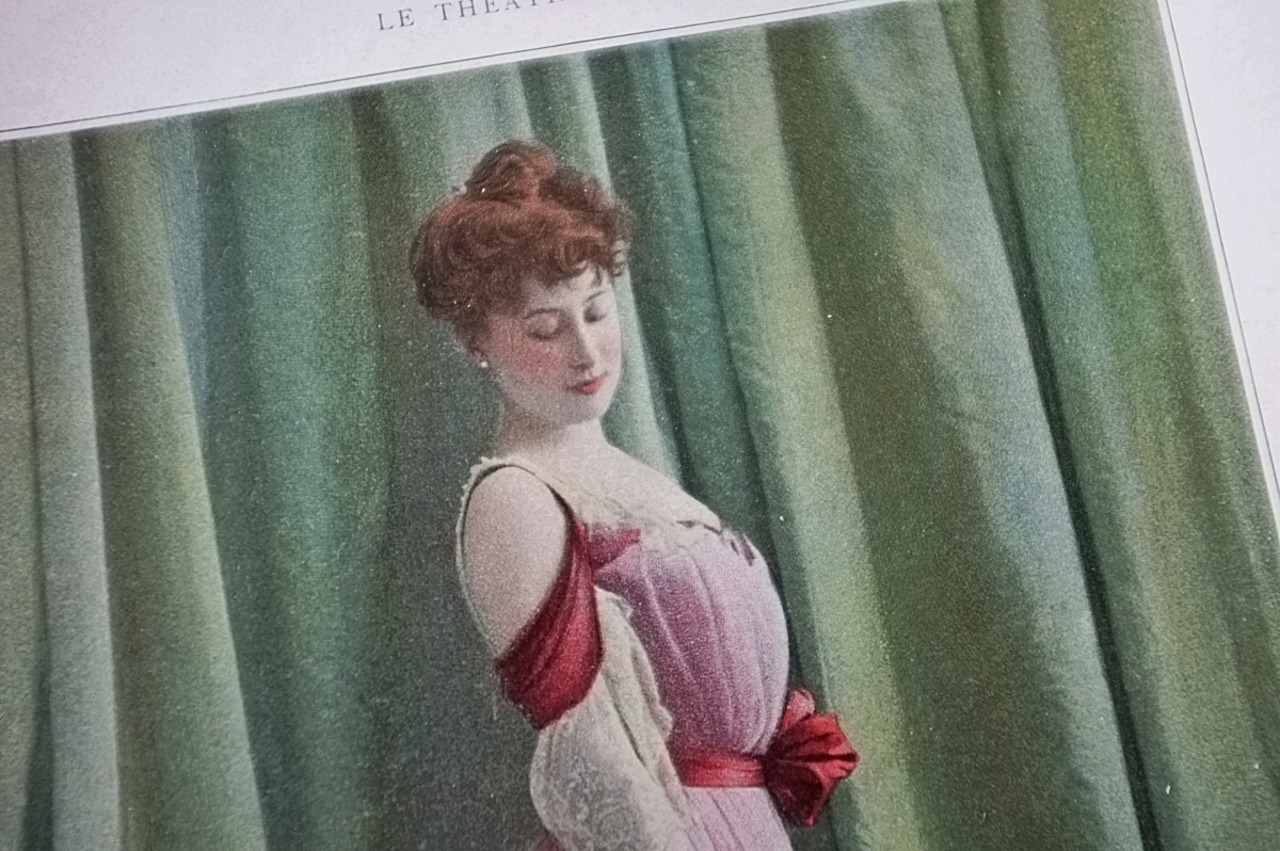 1900s Le Théâtre フランス ベルエポック的女優たちのポートレートAvril アンティーク